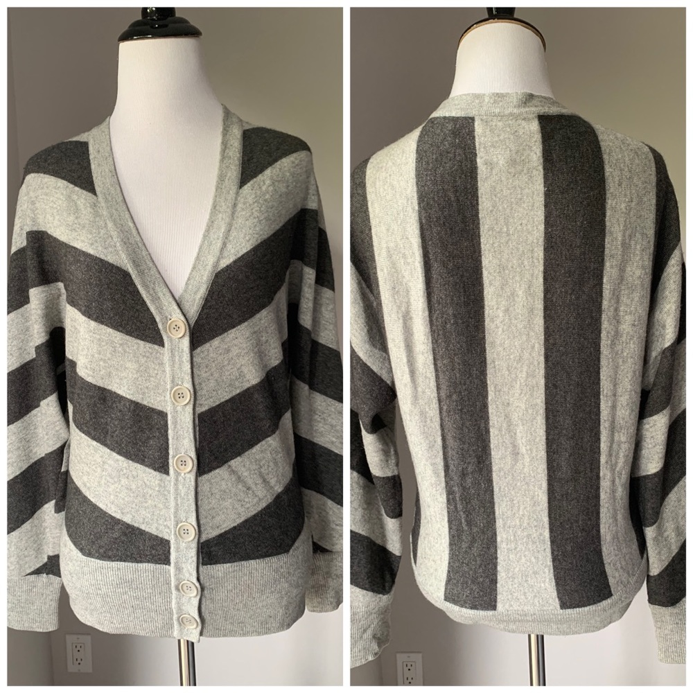 Juicy Couture Chevron Stripe Wool/Cashmere Cardigan